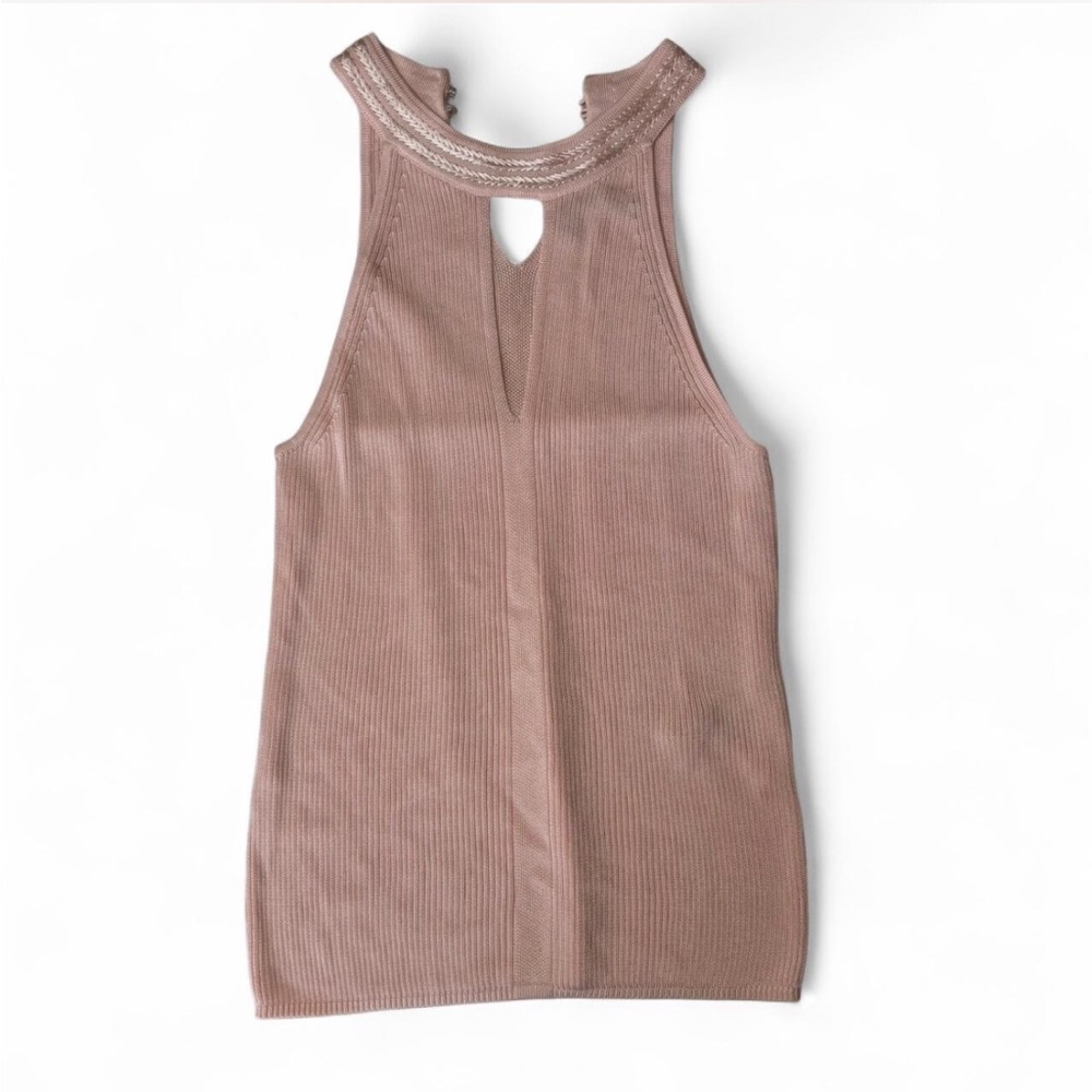 White House Black Market Blush Ribbed Tank Top